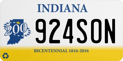 IN license plate 924SON