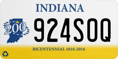 IN license plate 924SOQ