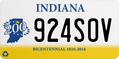 IN license plate 924SOV