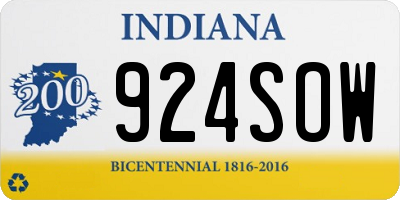 IN license plate 924SOW