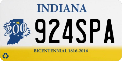 IN license plate 924SPA