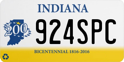 IN license plate 924SPC