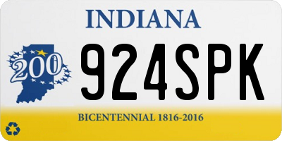 IN license plate 924SPK