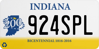 IN license plate 924SPL