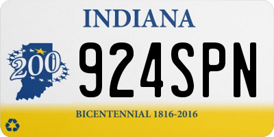 IN license plate 924SPN