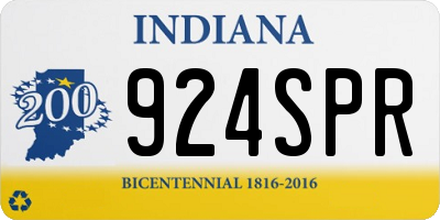 IN license plate 924SPR