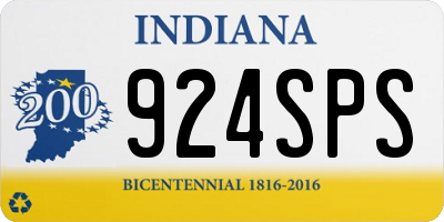 IN license plate 924SPS