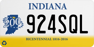 IN license plate 924SQL