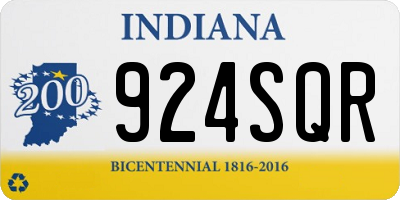 IN license plate 924SQR
