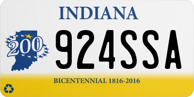 IN license plate 924SSA