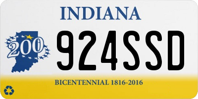IN license plate 924SSD