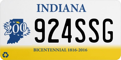 IN license plate 924SSG