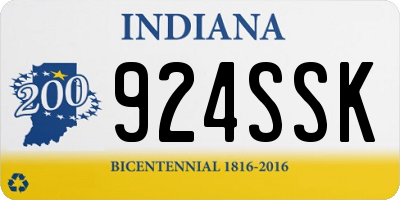 IN license plate 924SSK