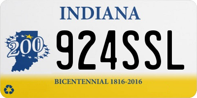 IN license plate 924SSL