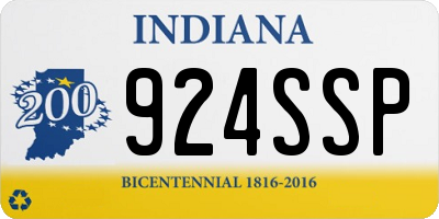 IN license plate 924SSP