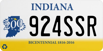 IN license plate 924SSR