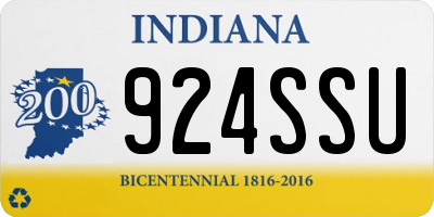 IN license plate 924SSU