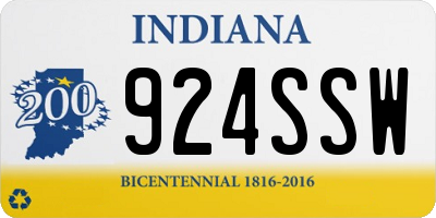 IN license plate 924SSW