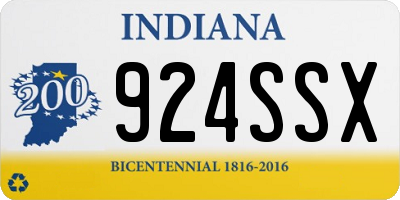 IN license plate 924SSX