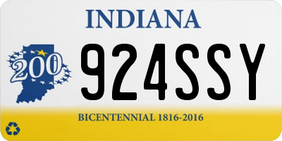 IN license plate 924SSY