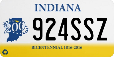 IN license plate 924SSZ