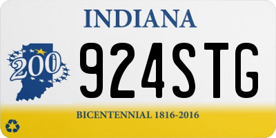 IN license plate 924STG