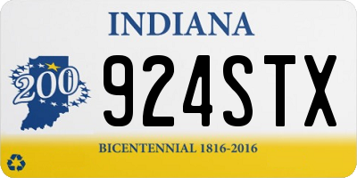 IN license plate 924STX