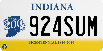 IN license plate 924SUM