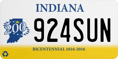 IN license plate 924SUN