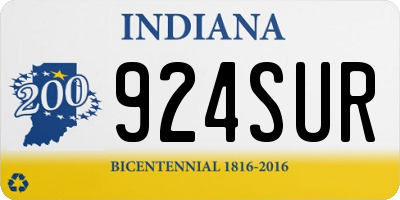 IN license plate 924SUR