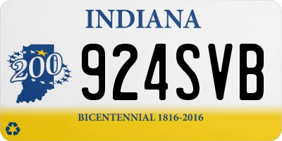 IN license plate 924SVB