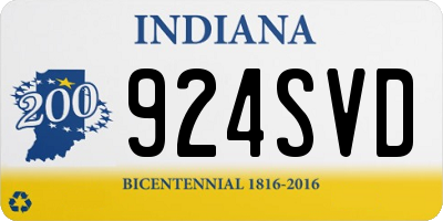 IN license plate 924SVD