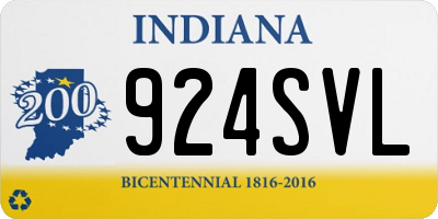 IN license plate 924SVL