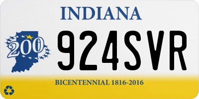 IN license plate 924SVR