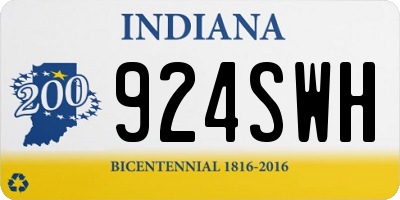 IN license plate 924SWH