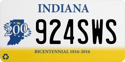 IN license plate 924SWS