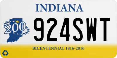 IN license plate 924SWT