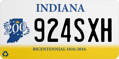 IN license plate 924SXH