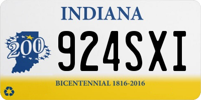 IN license plate 924SXI