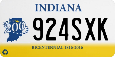 IN license plate 924SXK