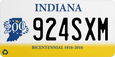 IN license plate 924SXM