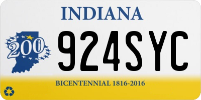 IN license plate 924SYC