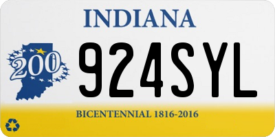 IN license plate 924SYL