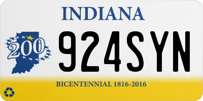 IN license plate 924SYN
