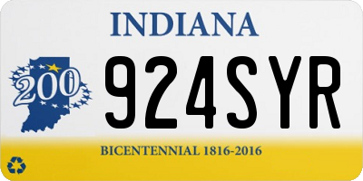 IN license plate 924SYR