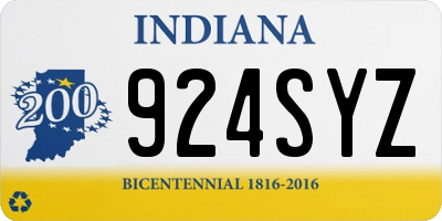 IN license plate 924SYZ
