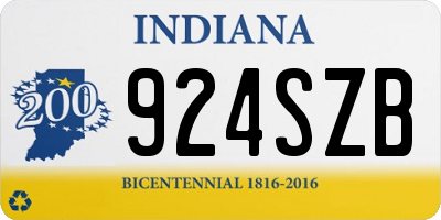 IN license plate 924SZB