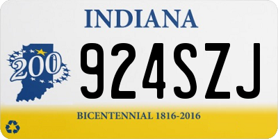 IN license plate 924SZJ