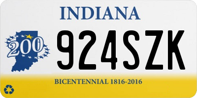 IN license plate 924SZK