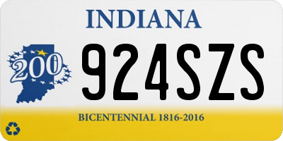 IN license plate 924SZS
